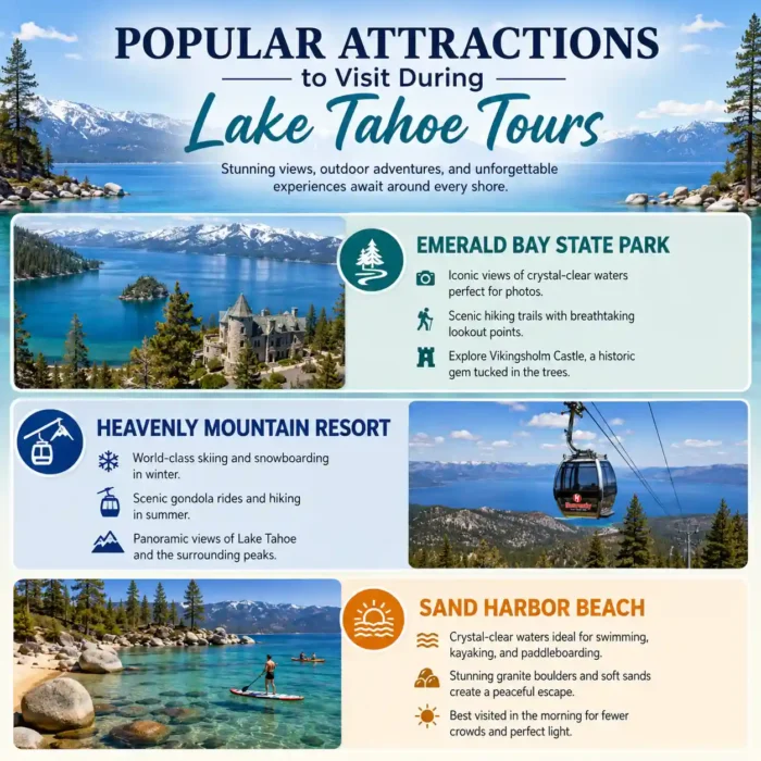 Popular Attractions to Visit During Lake Tahoe Tours